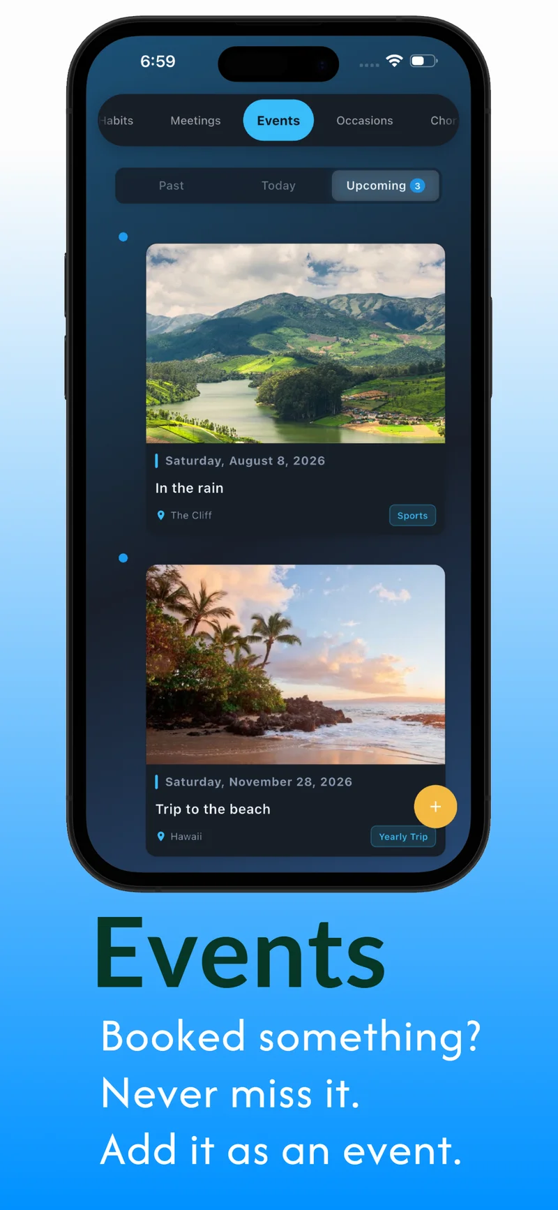 DoMind calendar and event planner with reminders